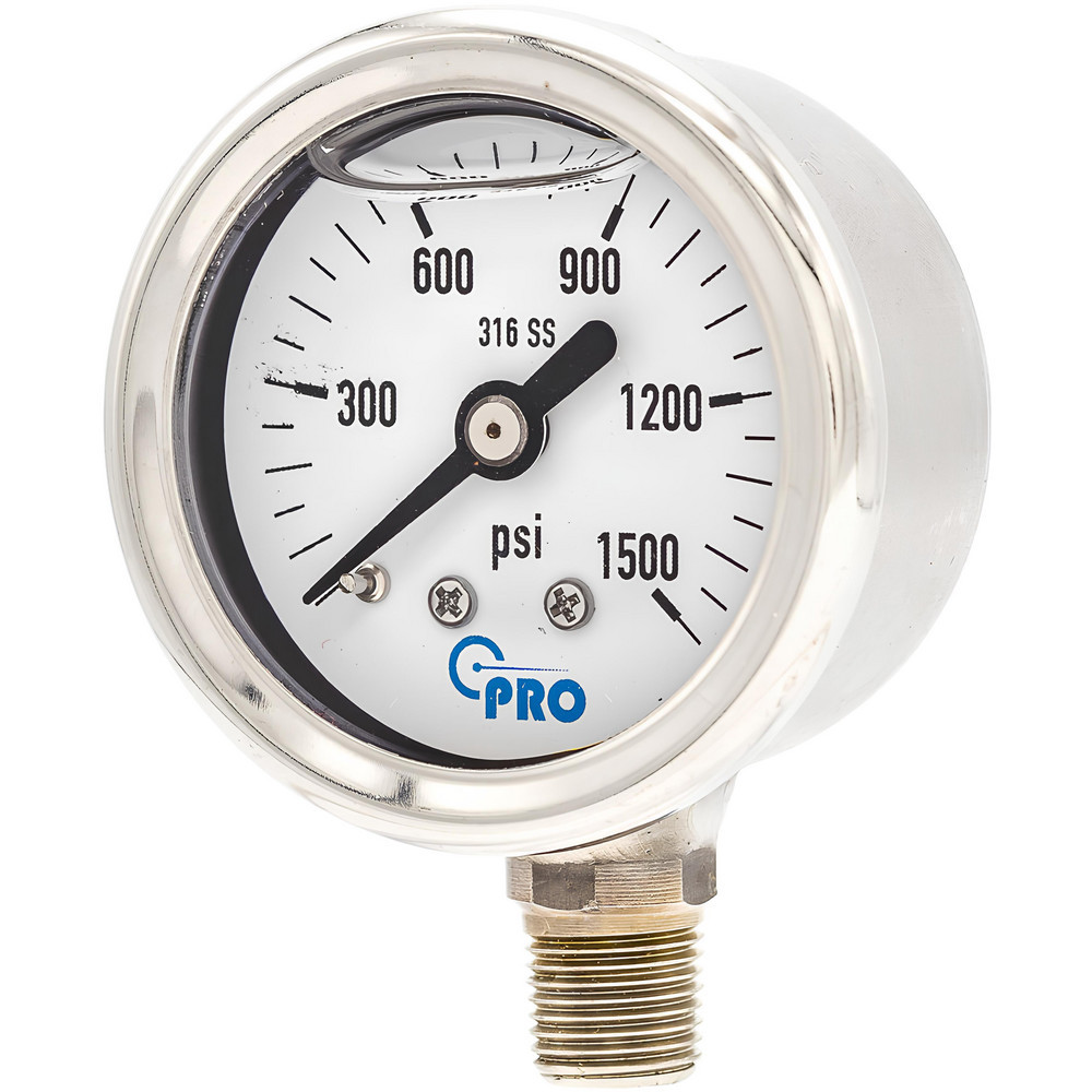 Pressure Gauges; Gauge Type: Pressure Single Scale ; Scale Type: Single ; Accuracy (%): 3-2-3% ; Dial Type: Analog ; Thread Type: NPT ; Bourdon Tube Material: Stainless Steel