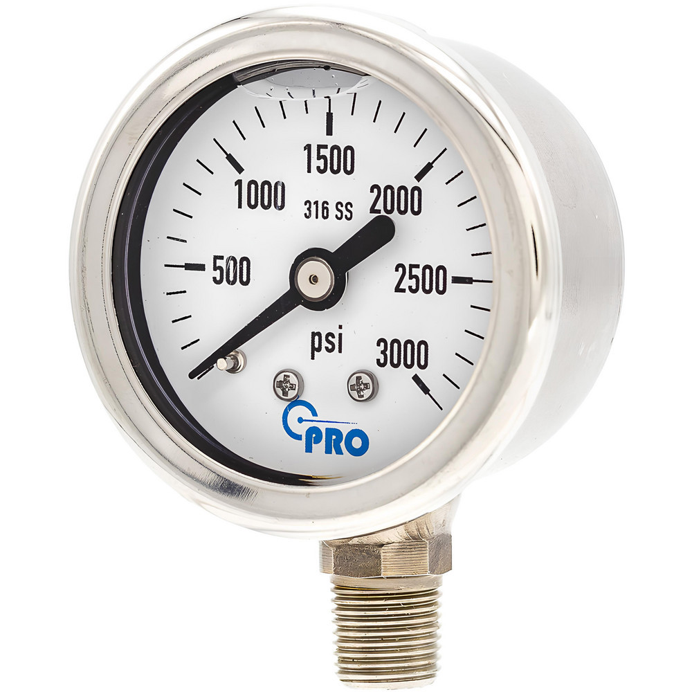 Pressure Gauges; Gauge Type: Pressure Single Scale ; Scale Type: Single ; Accuracy (%): 3-2-3% ; Dial Type: Analog ; Thread Type: NPT ; Bourdon Tube Material: Stainless Steel