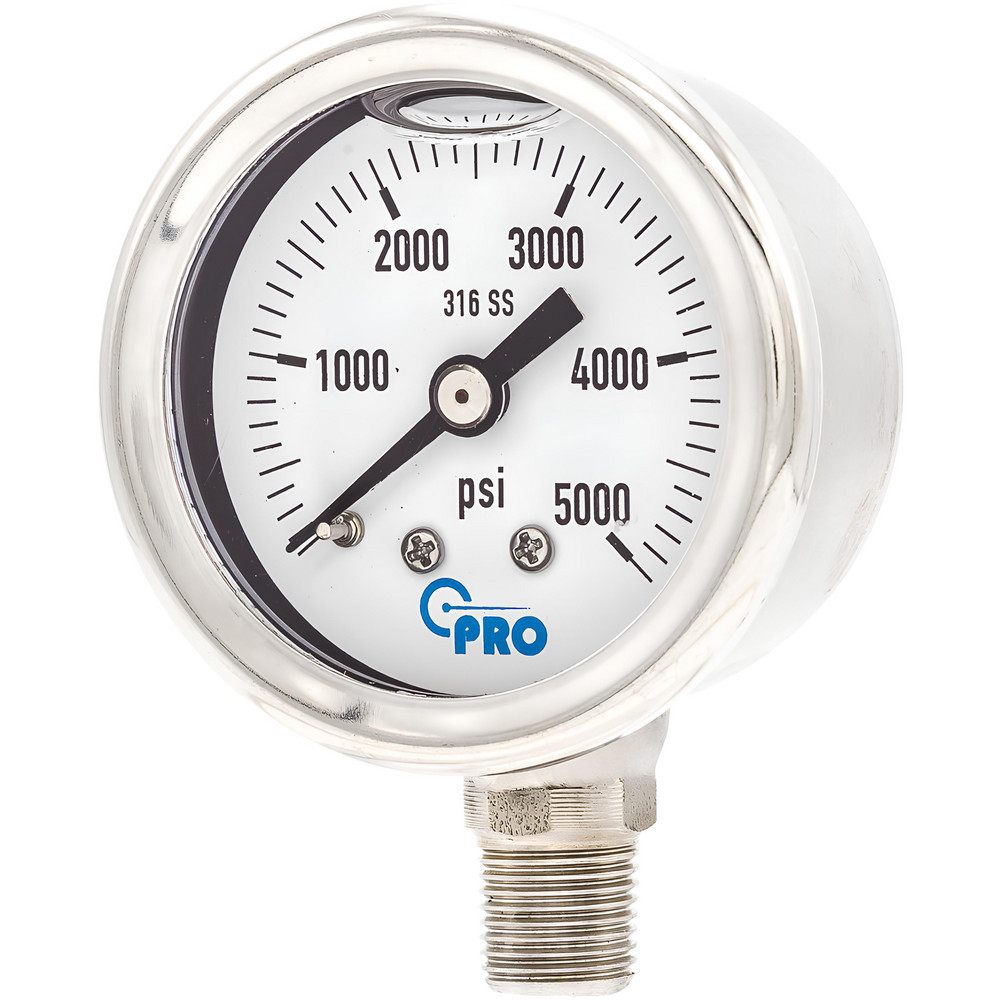 Pressure Gauges; Gauge Type: Pressure Single Scale ; Scale Type: Single ; Accuracy (%): 3-2-3% ; Dial Type: Analog ; Thread Type: NPT ; Bourdon Tube Material: Stainless Steel