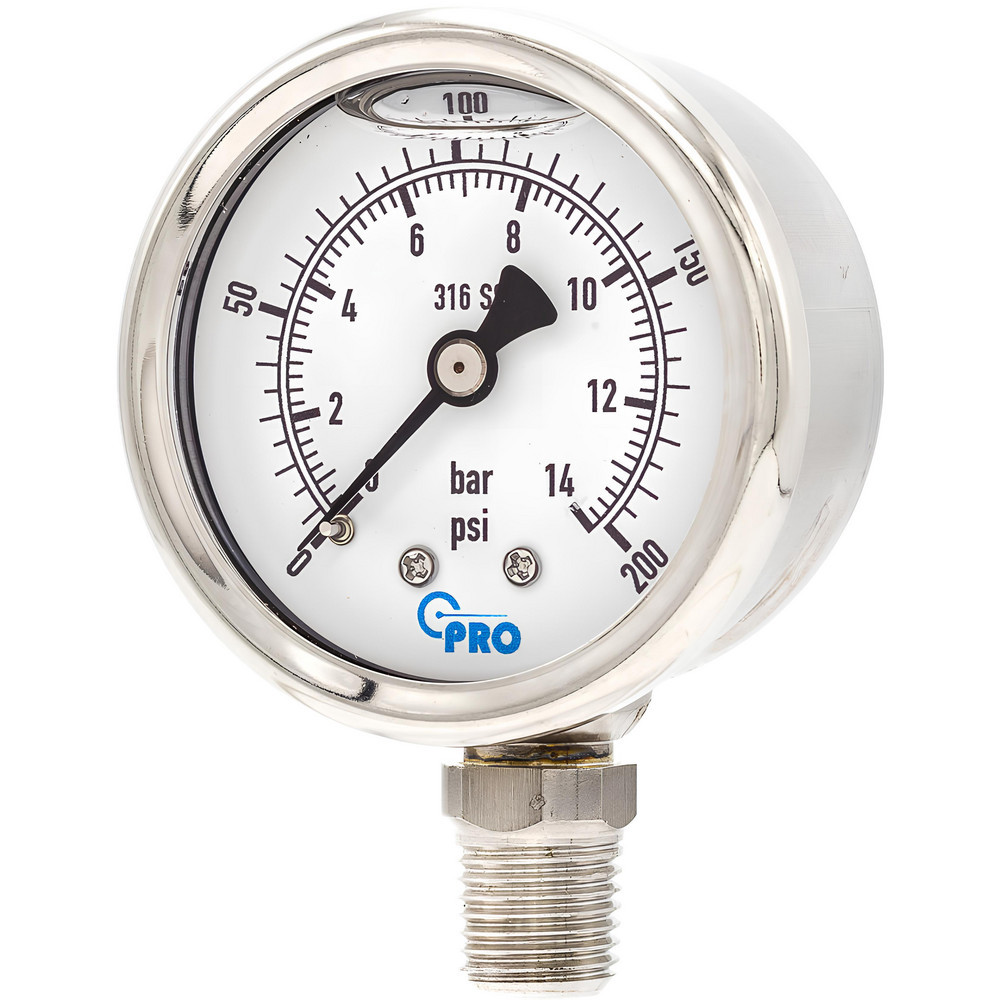 Pressure Gauges; Gauge Type: Pressure Dual Scale ; Scale Type: Dual ; Accuracy (%): 3-2-3% ; Dial Type: Analog ; Thread Type: NPT ; Bourdon Tube Material: Stainless Steel