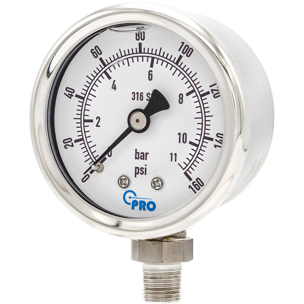 Pressure Gauges; Gauge Type: Pressure Dual Scale ; Scale Type: Dual ; Accuracy (%): 3-2-3% ; Dial Type: Analog ; Thread Type: NPT ; Bourdon Tube Material: Stainless Steel
