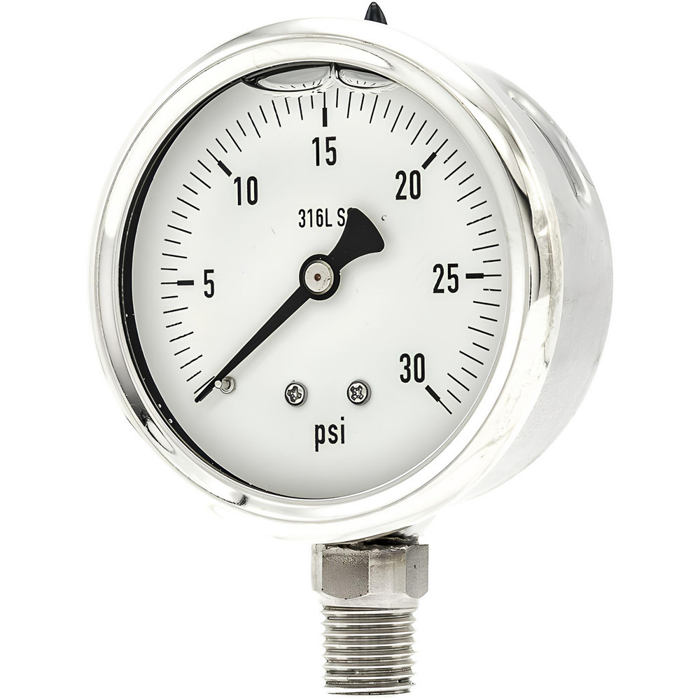 Pressure Gauges; Gauge Type: Industrial Pressure Gauges ; Scale Type: Single ; Accuracy (%): 2-1-2% ; Dial Type: Analog ; Thread Type: 1/4