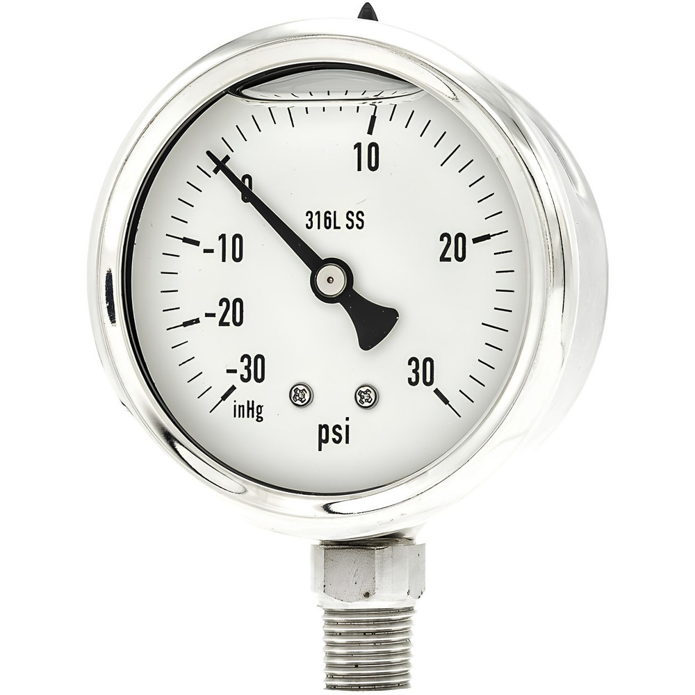 Pressure Gauges; Gauge Type: Industrial Pressure Gauges ; Scale Type: Single ; Accuracy (%): 2-1-2% ; Dial Type: Analog ; Thread Type: 1/4