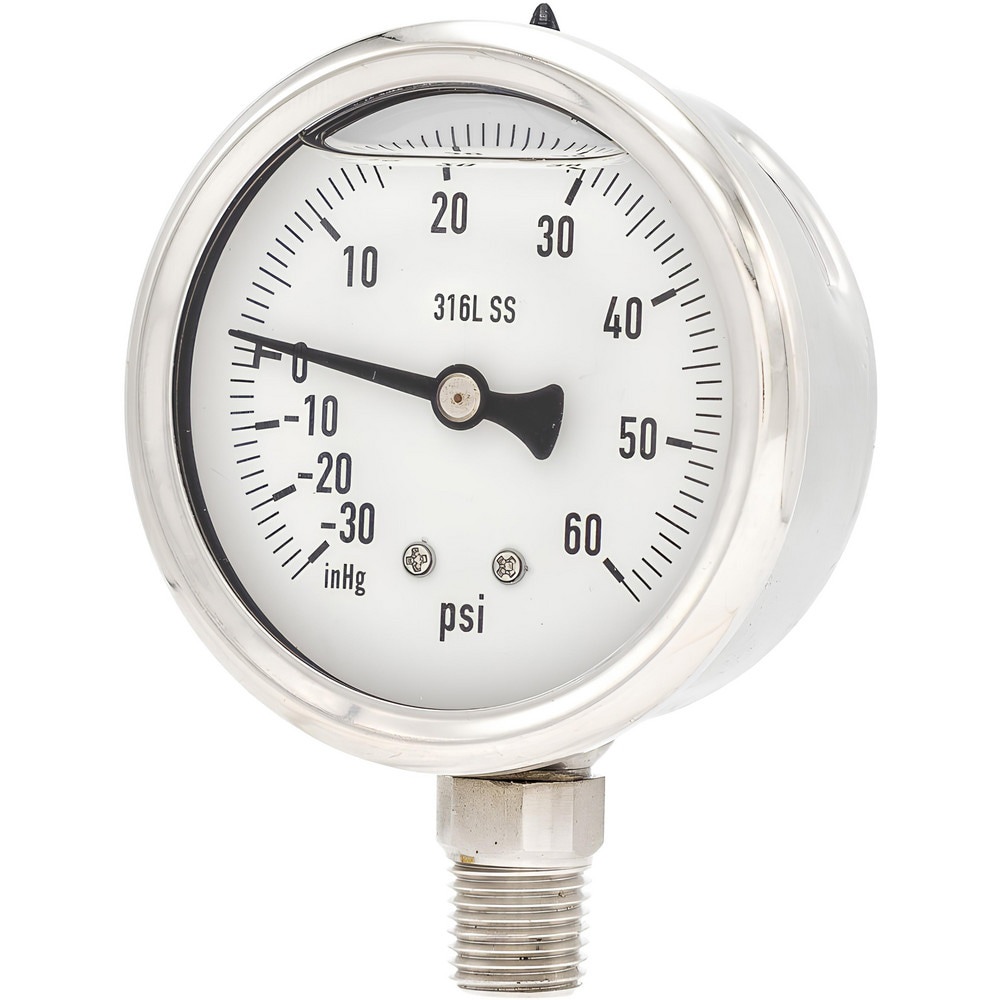 Pressure Gauges; Gauge Type: Industrial Pressure Gauges ; Scale Type: Single ; Accuracy (%): 2-1-2% ; Dial Type: Analog ; Thread Type: 1/4