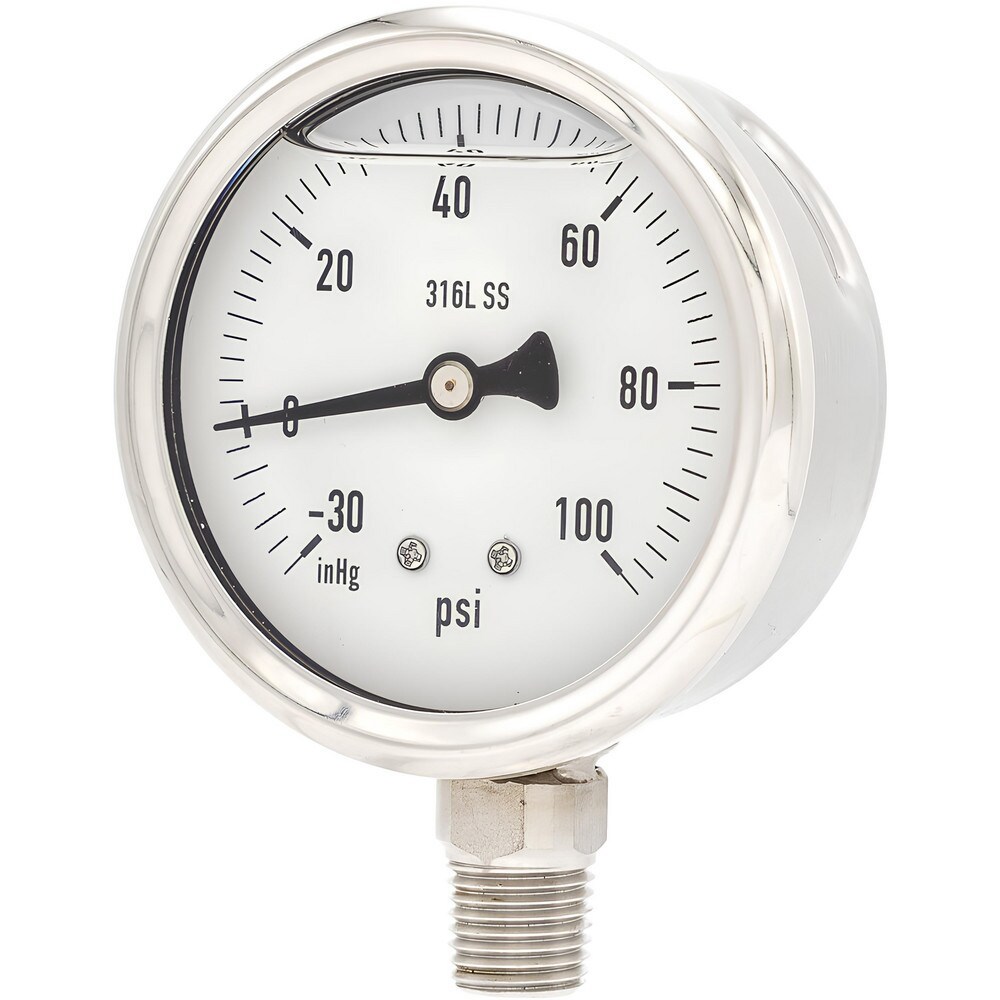 Pressure Gauges; Gauge Type: Industrial Pressure Gauges ; Scale Type: Single ; Accuracy (%): 2-1-2% ; Dial Type: Analog ; Thread Type: 1/4