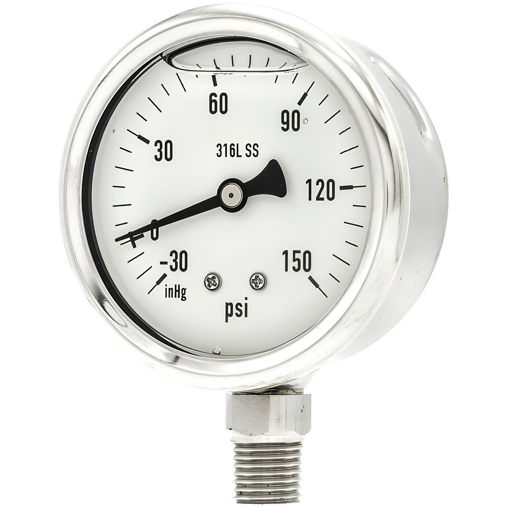 Pressure Gauges; Gauge Type: Industrial Pressure Gauges ; Scale Type: Single ; Accuracy (%): 2-1-2% ; Dial Type: Analog ; Thread Type: 1/4
