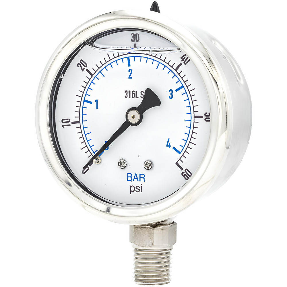 Pressure Gauges; Gauge Type: Industrial Pressure Gauges ; Scale Type: Dual ; Accuracy (%): 2-1-2% ; Dial Type: Analog ; Thread Type: 1/4
