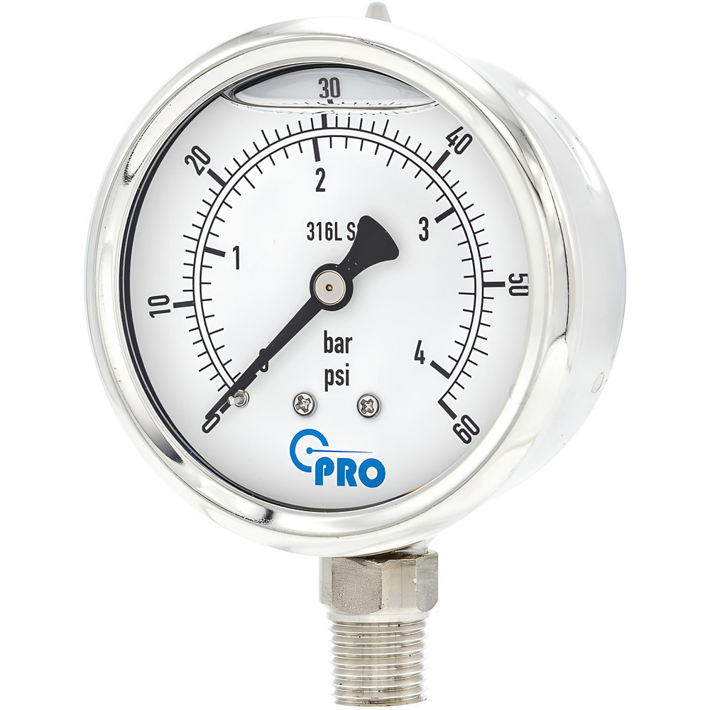 Pressure Gauges; Gauge Type: Pressure Dual Scale ; Scale Type: Dual ; Accuracy (%): 3-2-3% ; Dial Type: Analog ; Thread Type: NPT ; Bourdon Tube Material: Stainless Steel