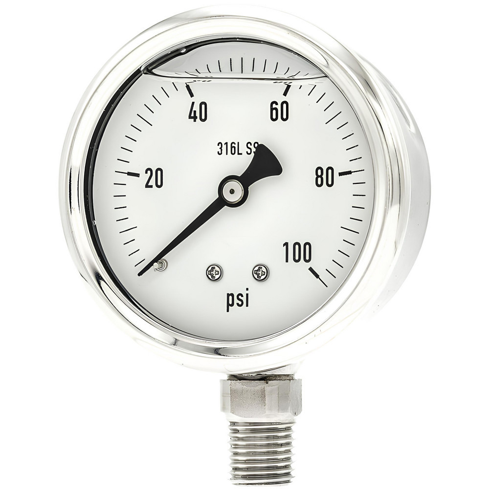 Pressure Gauges; Gauge Type: Industrial Pressure Gauges ; Scale Type: Single ; Accuracy (%): 2-1-2% ; Dial Type: Analog ; Thread Type: 1/4
