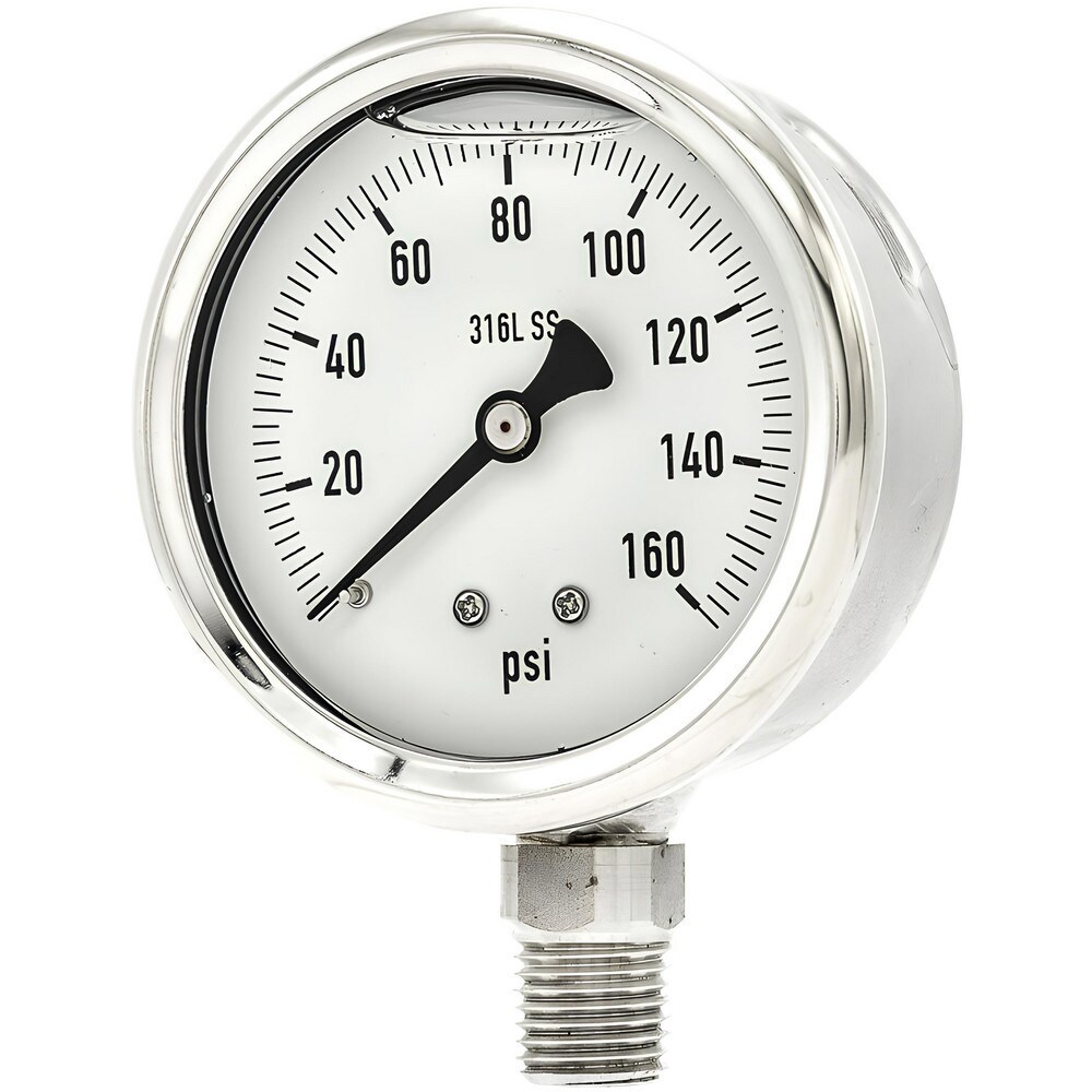 Pressure Gauges; Gauge Type: Industrial Pressure Gauges ; Scale Type: Single ; Accuracy (%): 2-1-2% ; Dial Type: Analog ; Thread Type: 1/4
