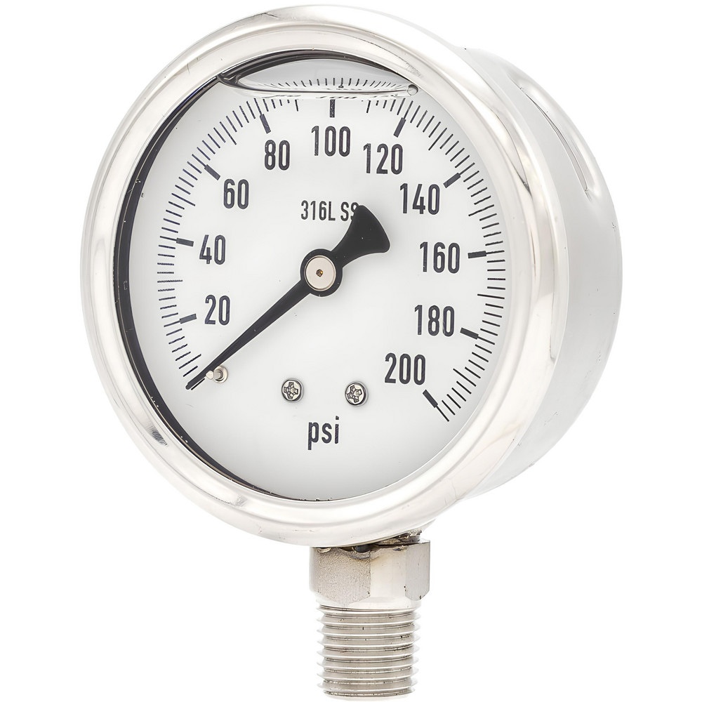 Pressure Gauges; Gauge Type: Industrial Pressure Gauges ; Scale Type: Single ; Accuracy (%): 2-1-2% ; Dial Type: Analog ; Thread Type: 1/4
