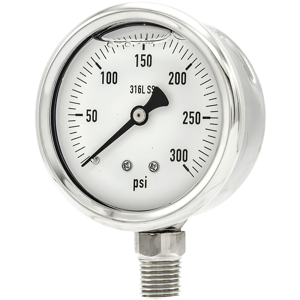 Pressure Gauges; Gauge Type: Industrial Pressure Gauges ; Scale Type: Single ; Accuracy (%): 2-1-2% ; Dial Type: Analog ; Thread Type: 1/4