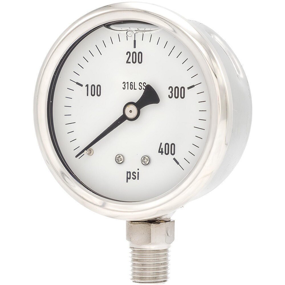Pressure Gauges; Gauge Type: Industrial Pressure Gauges ; Scale Type: Single ; Accuracy (%): 2-1-2% ; Dial Type: Analog ; Thread Type: 1/4