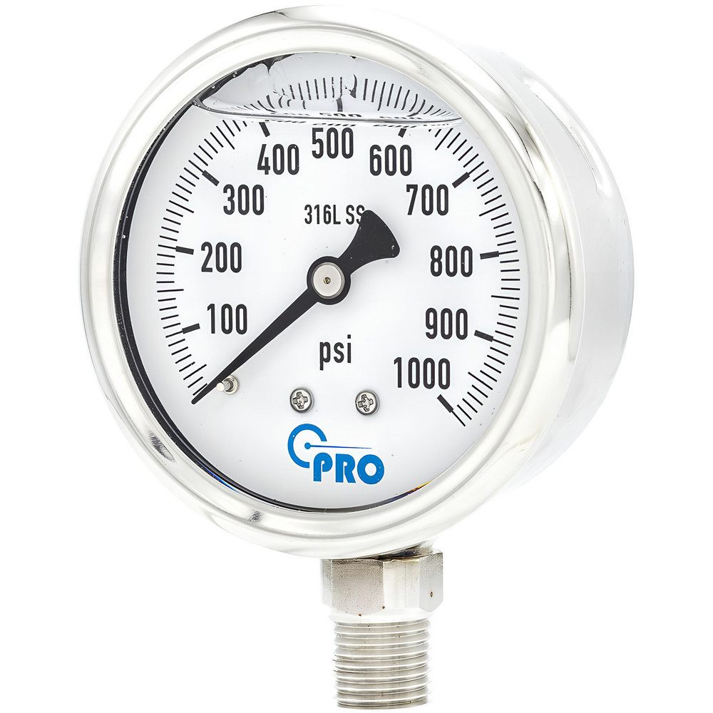 Pressure Gauges; Gauge Type: Pressure Single Scale ; Scale Type: Single ; Accuracy (%): 3-2-3% ; Dial Type: Analog ; Thread Type: NPT ; Bourdon Tube Material: Stainless Steel