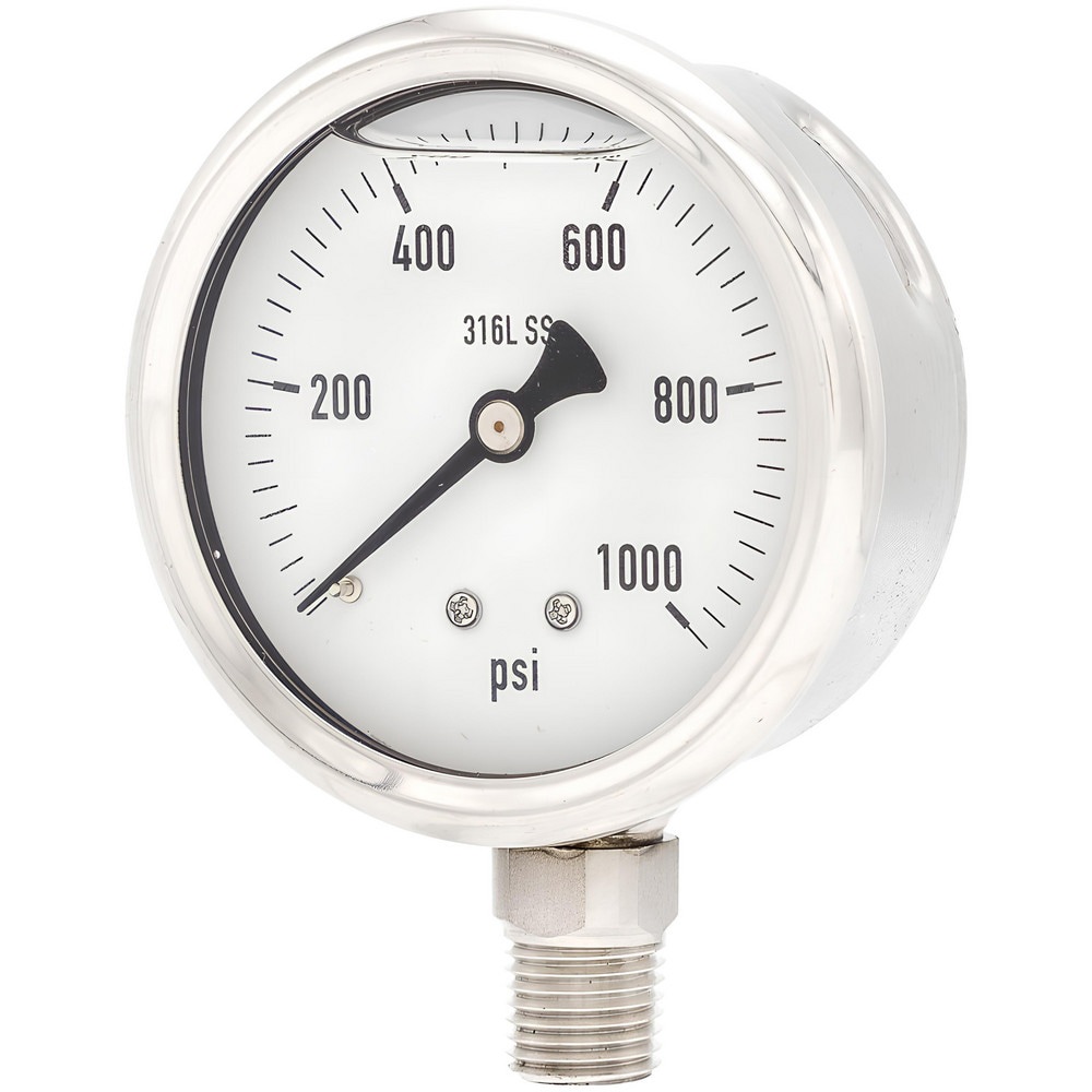 Pressure Gauges; Gauge Type: Industrial Pressure Gauges ; Scale Type: Single ; Accuracy (%): 2-1-2% ; Dial Type: Analog ; Thread Type: 1/4