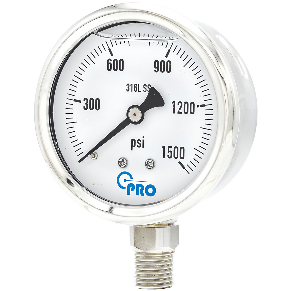 Pressure Gauges; Gauge Type: Pressure Single Scale ; Scale Type: Single ; Accuracy (%): 3-2-3% ; Dial Type: Analog ; Thread Type: NPT ; Bourdon Tube Material: Stainless Steel