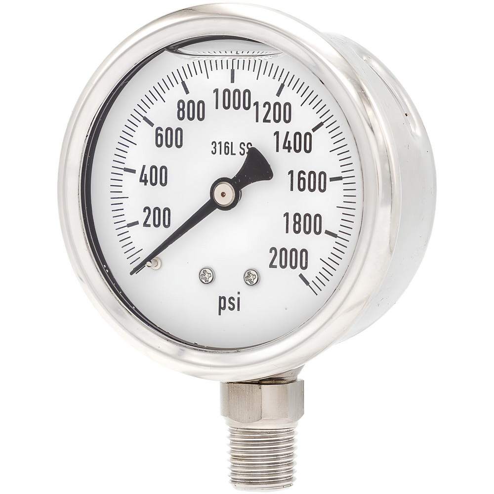 Pressure Gauges; Gauge Type: Industrial Pressure Gauges ; Scale Type: Single ; Accuracy (%): 2-1-2% ; Dial Type: Analog ; Thread Type: 1/4