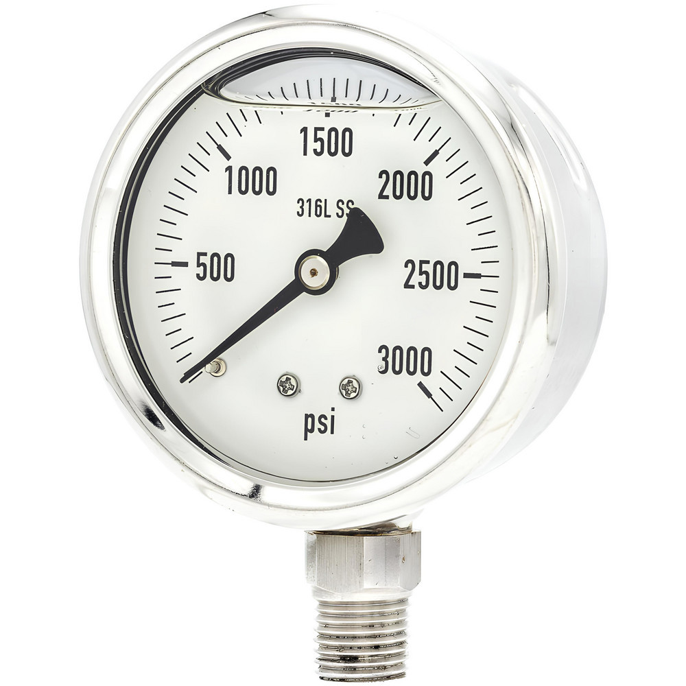 Pressure Gauges; Gauge Type: Industrial Pressure Gauges ; Scale Type: Single ; Accuracy (%): 2-1-2% ; Dial Type: Analog ; Thread Type: 1/4