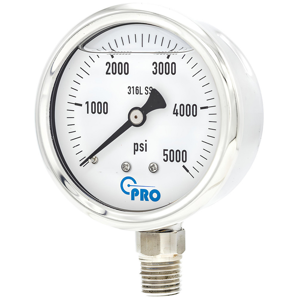 Pressure Gauges; Gauge Type: Pressure Single Scale ; Scale Type: Single ; Accuracy (%): 3-2-3% ; Dial Type: Analog ; Thread Type: NPT ; Bourdon Tube Material: Stainless Steel