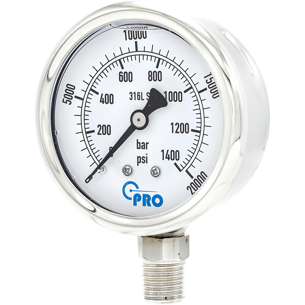 Pressure Gauges; Gauge Type: Pressure Dual Scale ; Scale Type: Dual ; Accuracy (%): 3-2-3% ; Dial Type: Analog ; Thread Type: NPT ; Bourdon Tube Material: Stainless Steel
