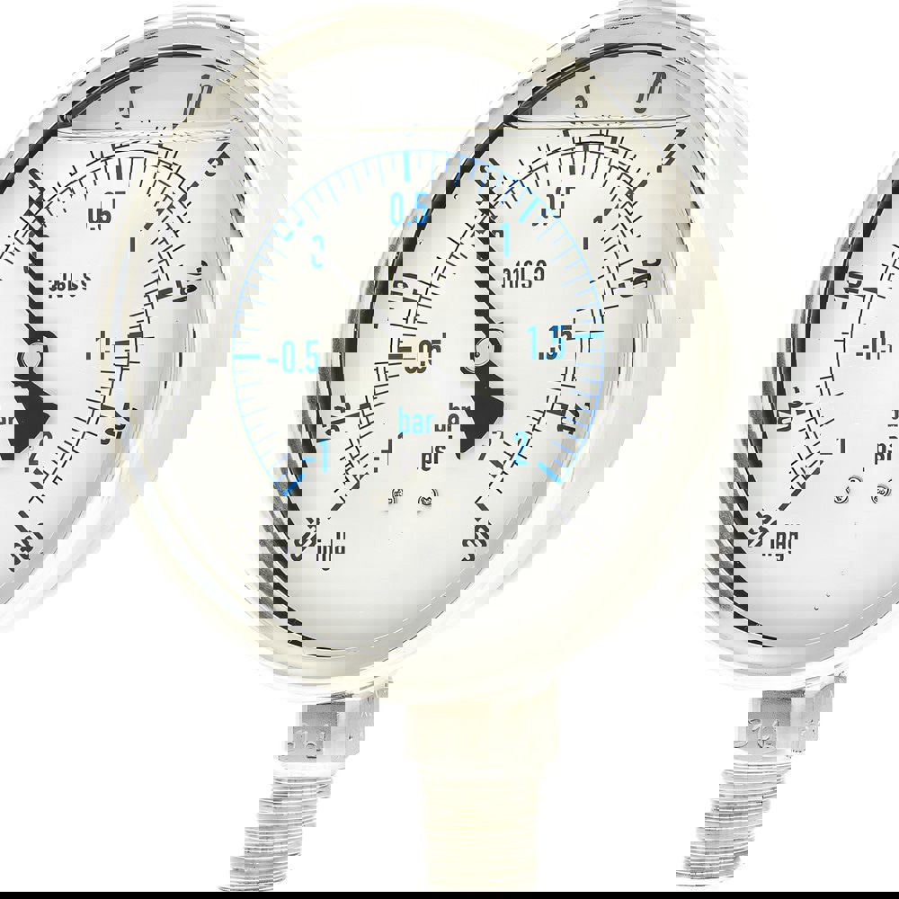 Pressure Gauges; Gauge Type: Industrial Pressure Gauges ; Scale Type: Dual ; Accuracy (%): 1% full-scale ; Dial Type: Analog ; Thread Type: NPT ; Bourdon Tube Material: 316 Stainless Steel
