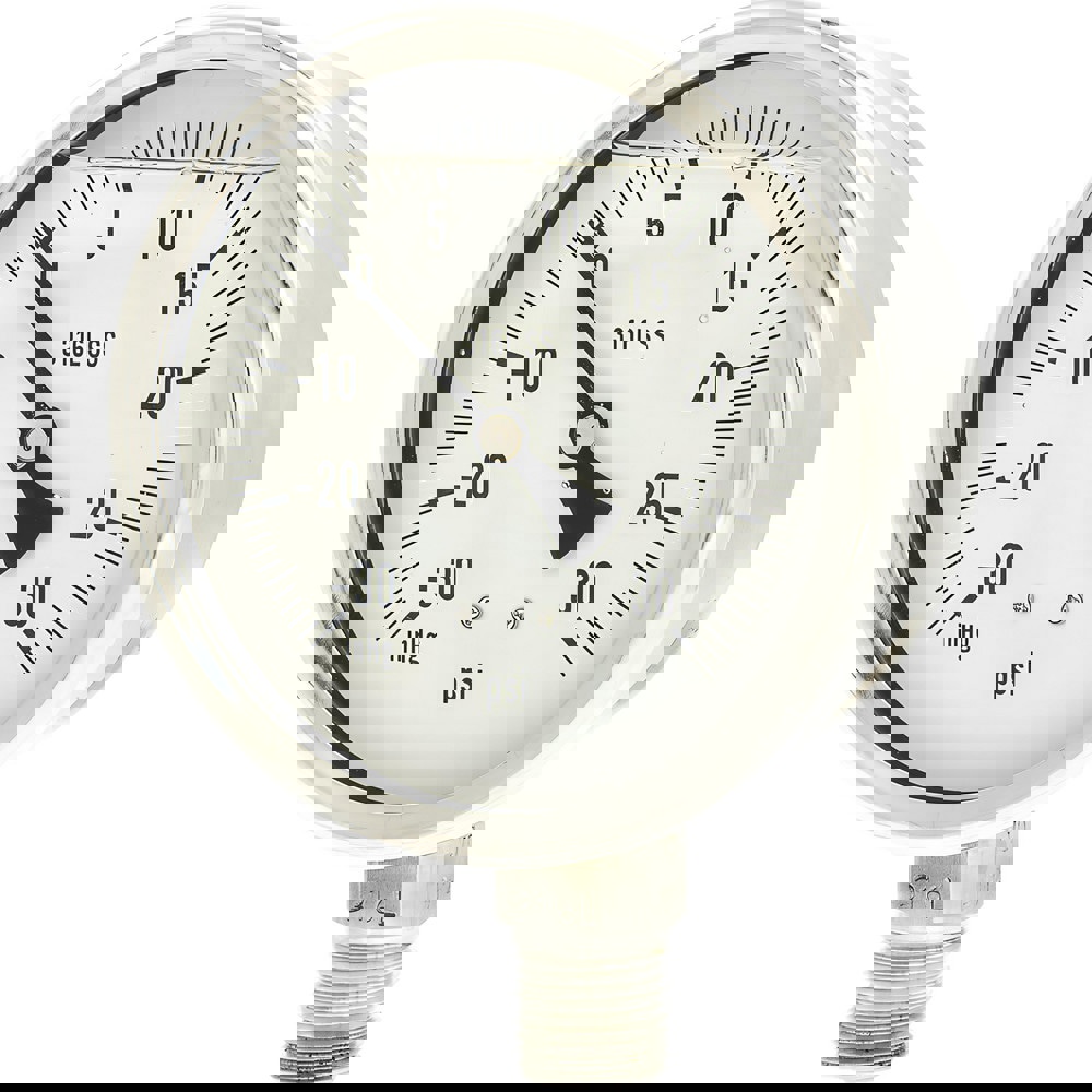 Pressure Gauges; Gauge Type: Industrial Pressure Gauges ; Scale Type: Single ; Accuracy (%): 1% full-scale ; Dial Type: Analog ; Thread Type: NPT ; Bourdon Tube Material: 316 Stainless Steel