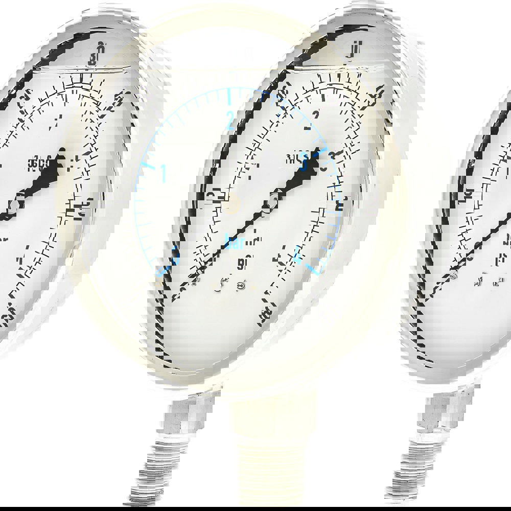 Pressure Gauges; Gauge Type: Industrial Pressure Gauges ; Scale Type: Dual ; Accuracy (%): 1% full-scale ; Dial Type: Analog ; Thread Type: NPT ; Bourdon Tube Material: 316 Stainless Steel