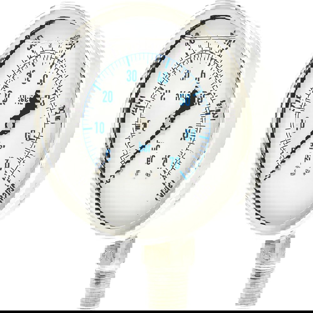 Pressure Gauges; Gauge Type: Industrial Pressure Gauges ; Scale Type: Dual ; Accuracy (%): 1% full-scale ; Dial Type: Analog ; Thread Type: NPT ; Bourdon Tube Material: 316 Stainless Steel