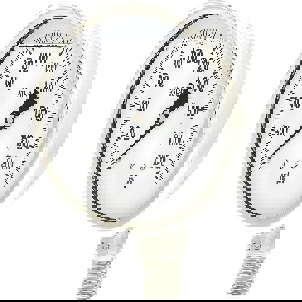 Pressure Gauges; Gauge Type: Industrial Pressure Gauges ; Scale Type: Single ; Accuracy (%): 1% full-scale ; Dial Type: Analog ; Thread Type: NPT ; Bourdon Tube Material: 316 Stainless Steel