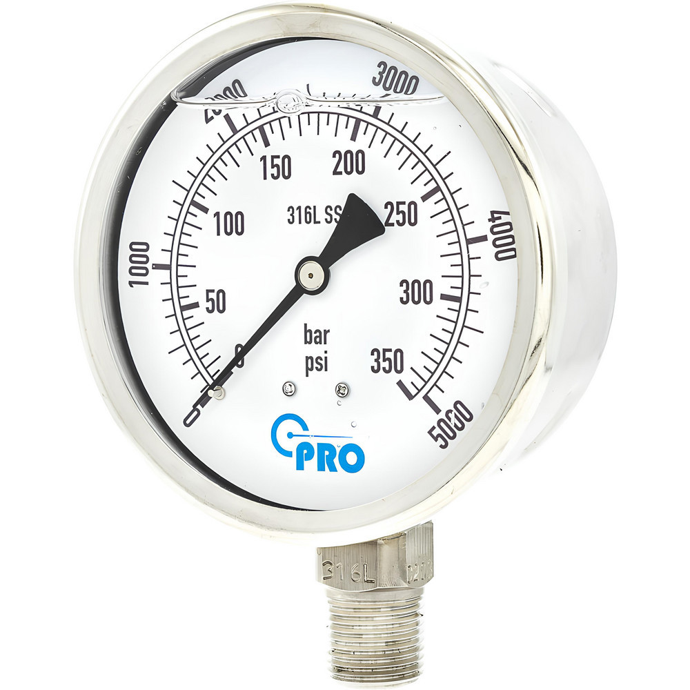 Pressure Gauges; Gauge Type: Pressure Dual Scale ; Scale Type: Dual ; Accuracy (%): 3-2-3% ; Dial Type: Analog ; Thread Type: NPT ; Bourdon Tube Material: Stainless Steel