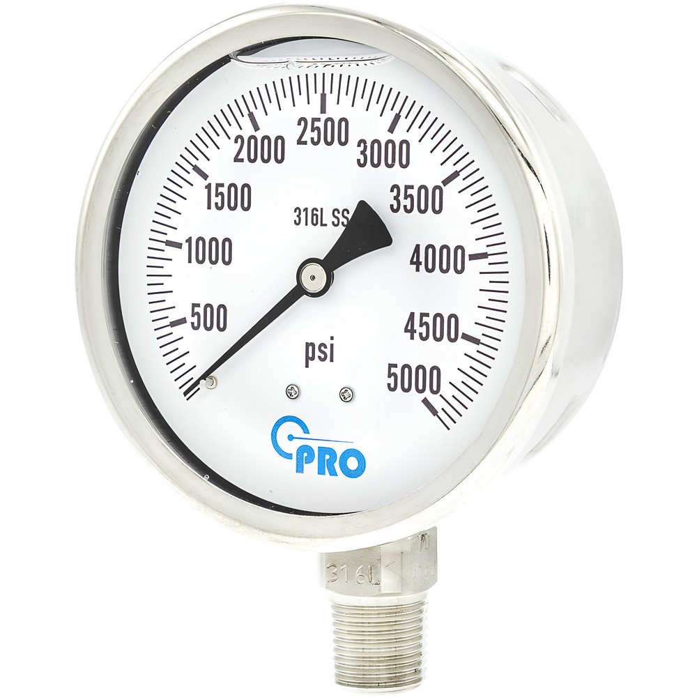 Pressure Gauges; Gauge Type: Pressure Single Scale ; Scale Type: Single ; Accuracy (%): 3-2-3% ; Dial Type: Analog ; Thread Type: NPT ; Bourdon Tube Material: Stainless Steel