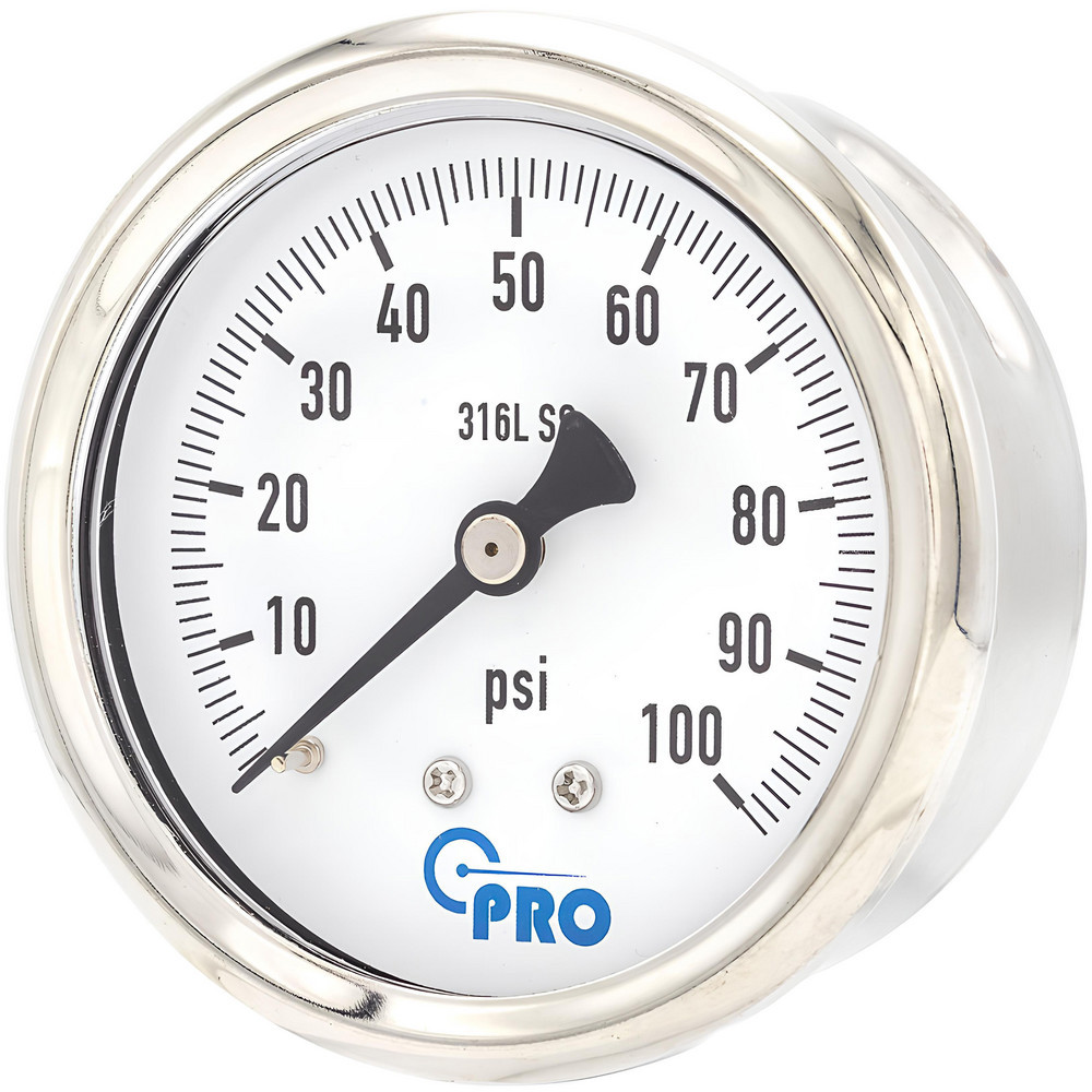 Pressure Gauges; Gauge Type: Pressure Single Scale ; Scale Type: Single ; Accuracy (%): 3-2-3% ; Dial Type: Analog ; Thread Type: NPT ; Bourdon Tube Material: Stainless Steel