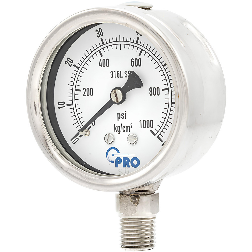 Pressure Gauges; Gauge Type: Pressure Dual Scale ; Scale Type: Dual ; Accuracy (%): 1.00% ; Dial Type: Analog ; Thread Type: NPT ; Bourdon Tube Material: Stainless Steel
