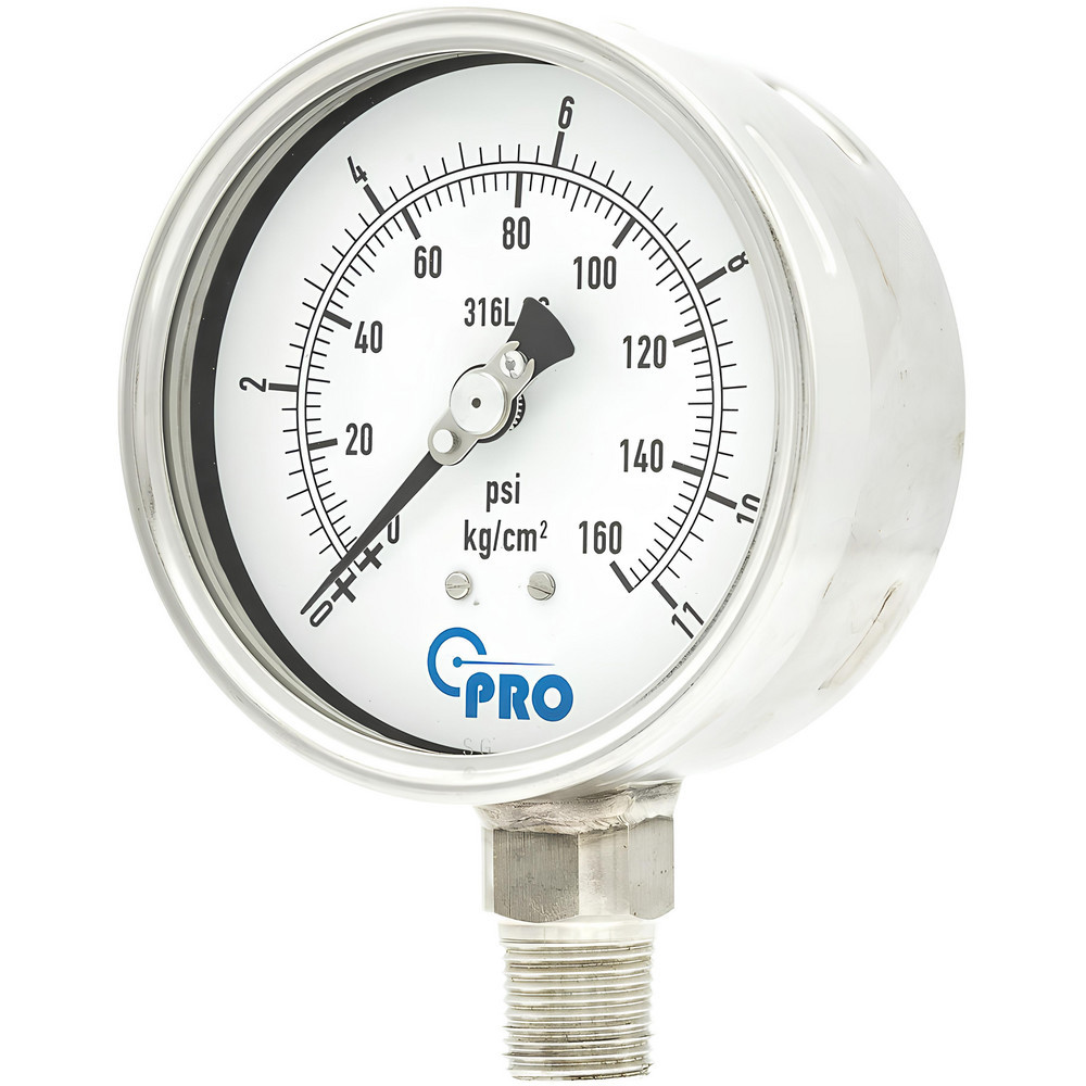 Pressure Gauges; Gauge Type: Pressure Dual Scale ; Scale Type: Dual ; Accuracy (%): 1.00% ; Dial Type: Analog ; Thread Type: NPT ; Bourdon Tube Material: Stainless Steel