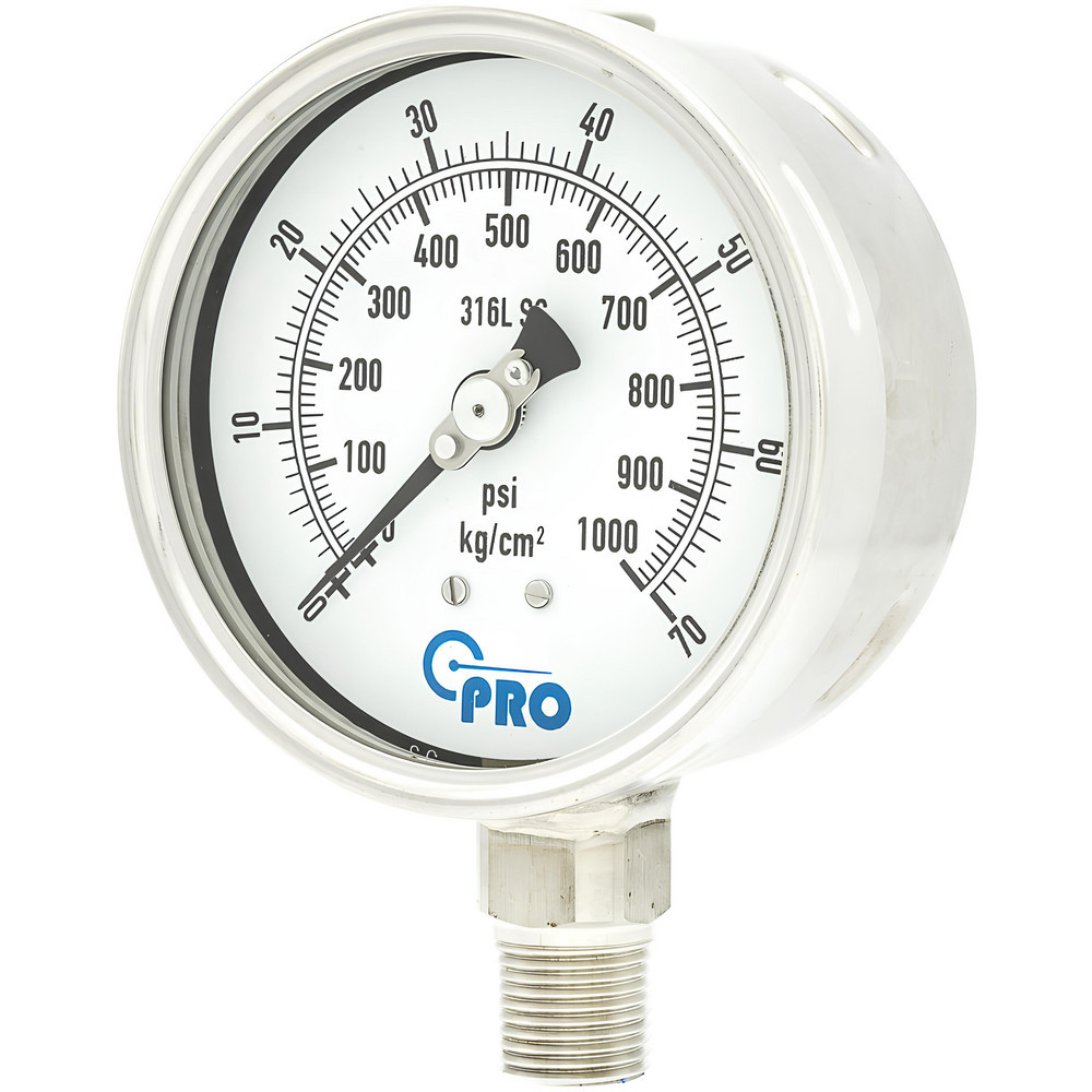 Pressure Gauges; Gauge Type: Pressure Dual Scale ; Scale Type: Dual ; Accuracy (%): 1.00% ; Dial Type: Analog ; Thread Type: NPT ; Bourdon Tube Material: Stainless Steel