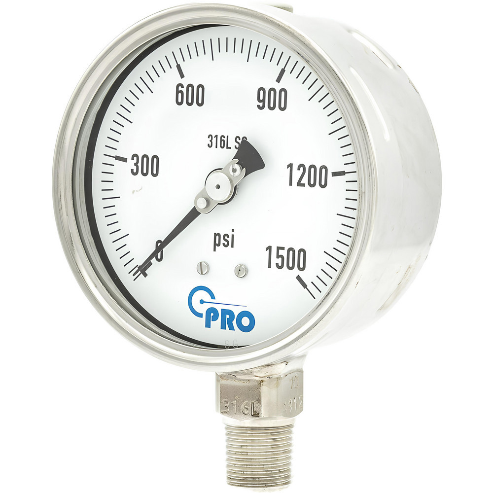 Pressure Gauges; Gauge Type: Pressure Single Scale ; Scale Type: Single ; Accuracy (%): 1.00% ; Dial Type: Analog ; Thread Type: NPT ; Bourdon Tube Material: Stainless Steel