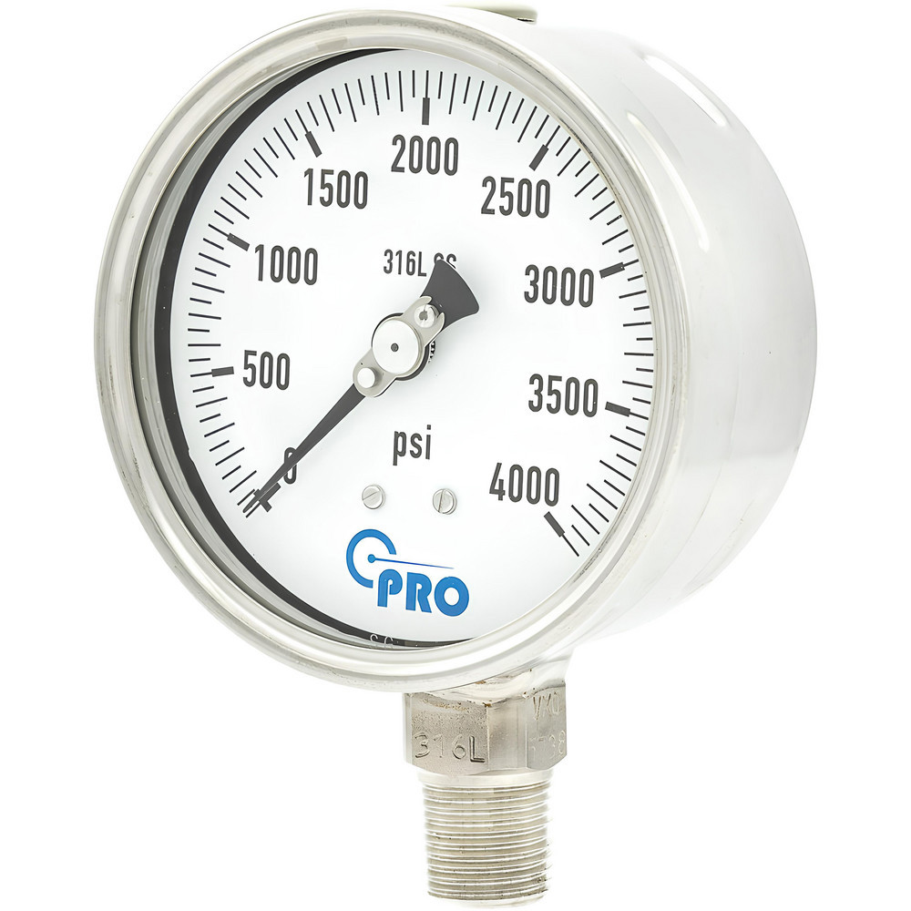 Pressure Gauges; Gauge Type: Pressure Single Scale ; Scale Type: Single ; Accuracy (%): 1.00% ; Dial Type: Analog ; Thread Type: NPT ; Bourdon Tube Material: Stainless Steel