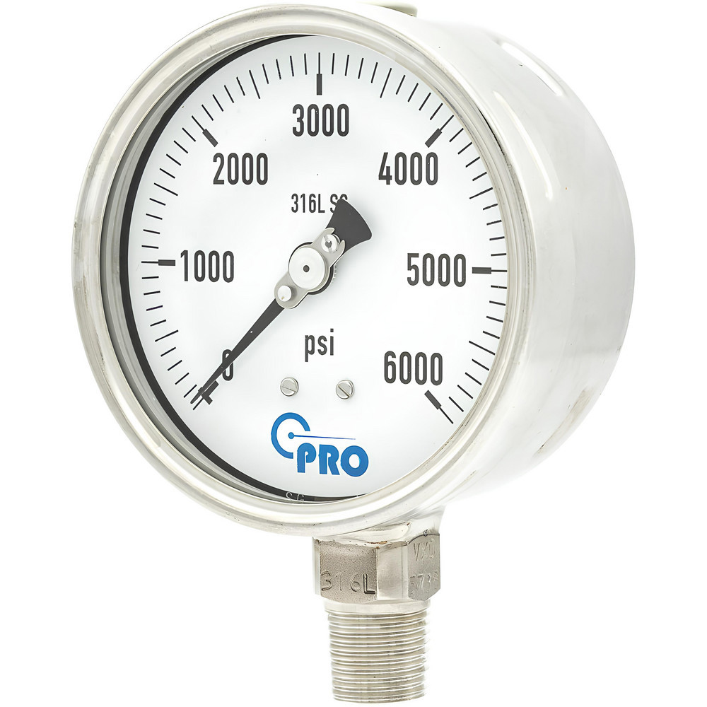 Pressure Gauges; Gauge Type: Pressure Single Scale ; Scale Type: Single ; Accuracy (%): 1.00% ; Dial Type: Analog ; Thread Type: NPT ; Bourdon Tube Material: Stainless Steel