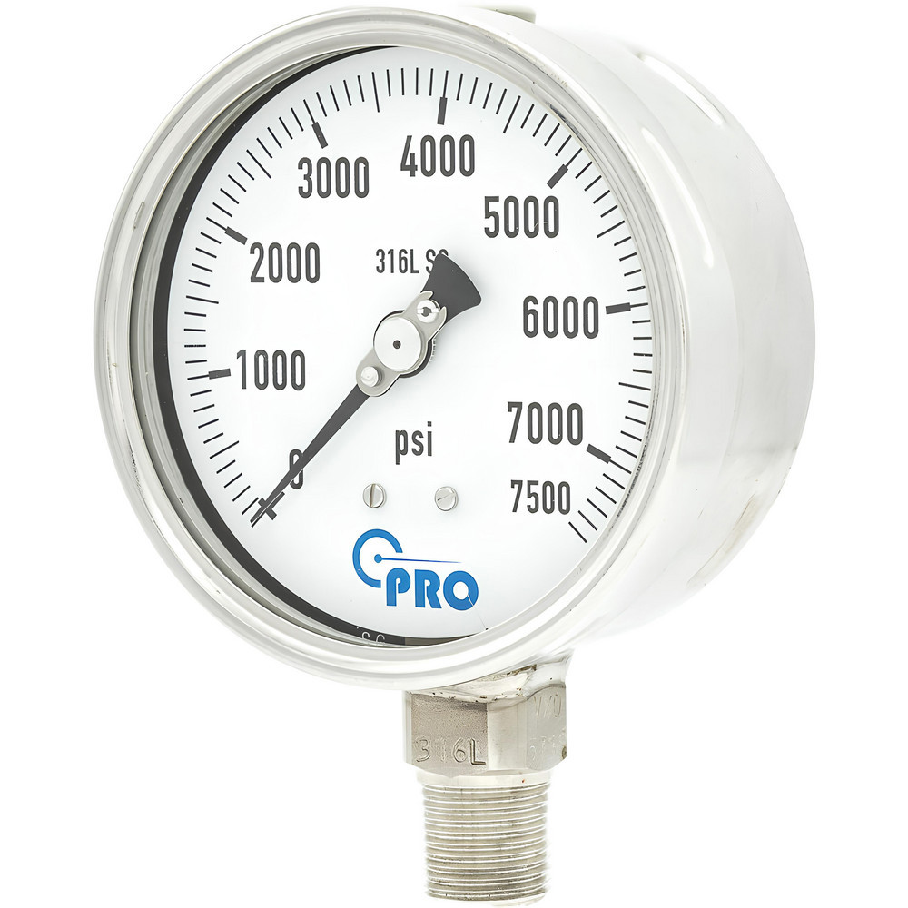 Pressure Gauges; Gauge Type: Pressure Single Scale ; Scale Type: Single ; Accuracy (%): 1.00% ; Dial Type: Analog ; Thread Type: NPT ; Bourdon Tube Material: Stainless Steel