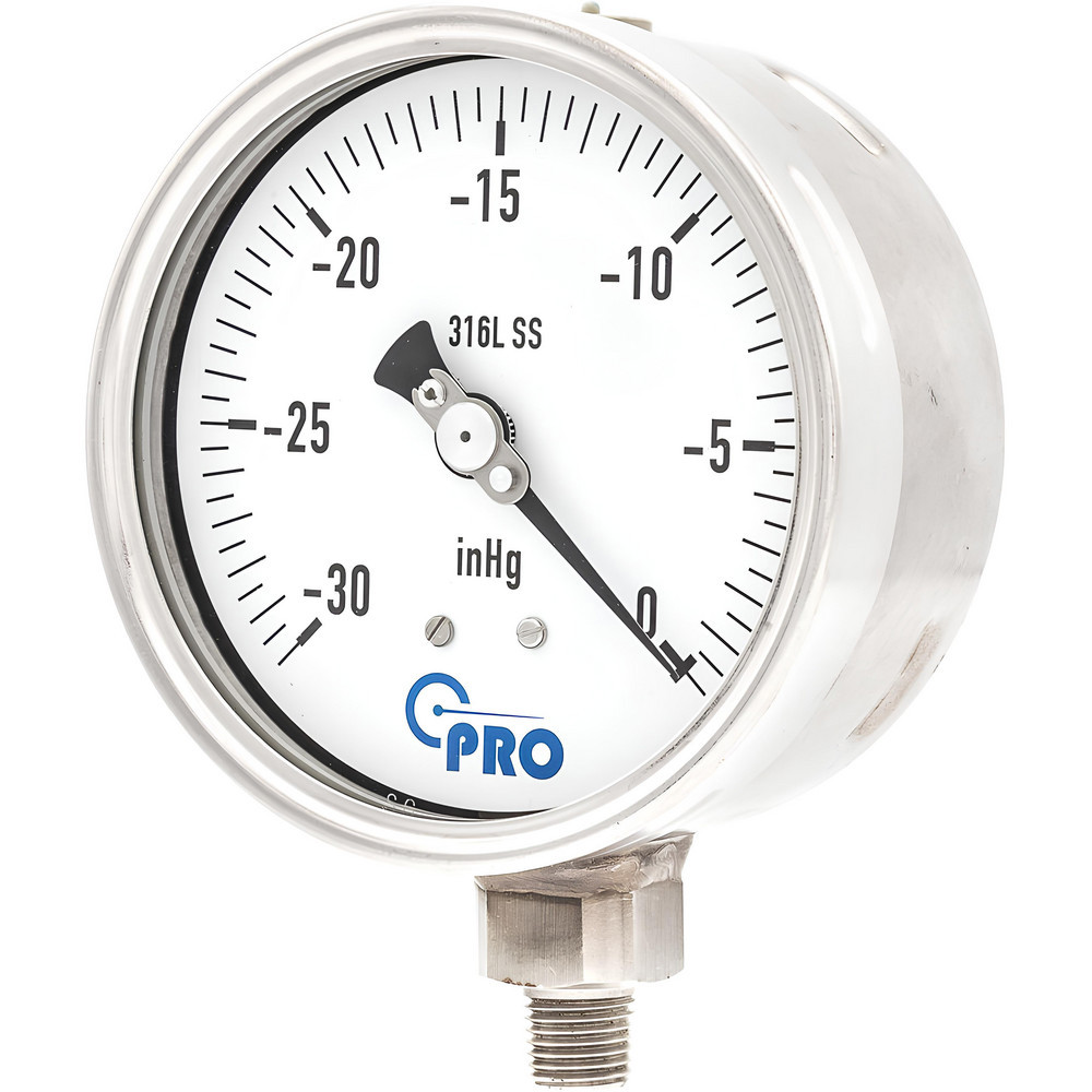Pressure Gauges; Gauge Type: Pressure Single Scale ; Scale Type: Single ; Accuracy (%): 1.00% ; Dial Type: Analog ; Thread Type: NPT ; Bourdon Tube Material: Stainless Steel
