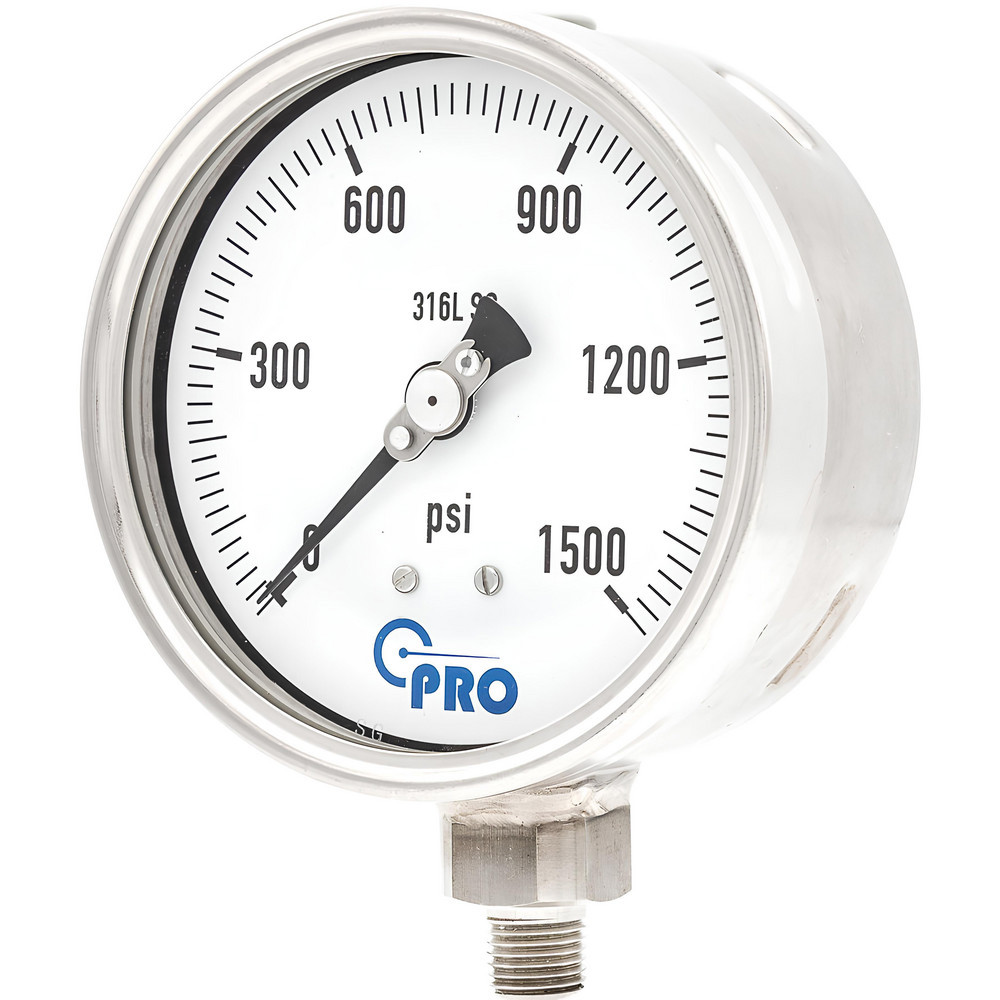 Pressure Gauges; Gauge Type: Pressure Single Scale ; Scale Type: Single ; Accuracy (%): 1.00% ; Dial Type: Analog ; Thread Type: NPT ; Bourdon Tube Material: Stainless Steel