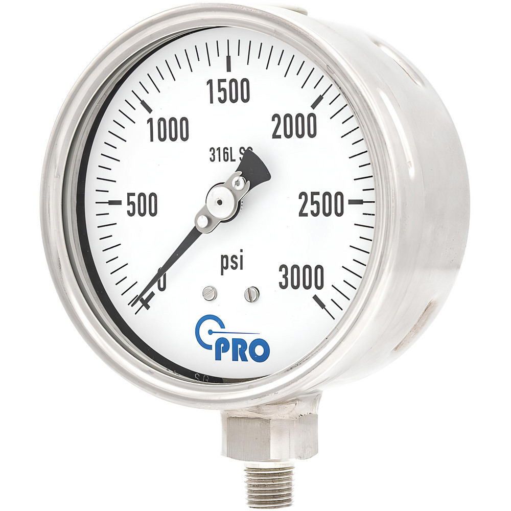 Pressure Gauges; Gauge Type: Pressure Single Scale ; Scale Type: Single ; Accuracy (%): 1.00% ; Dial Type: Analog ; Thread Type: NPT ; Bourdon Tube Material: Stainless Steel