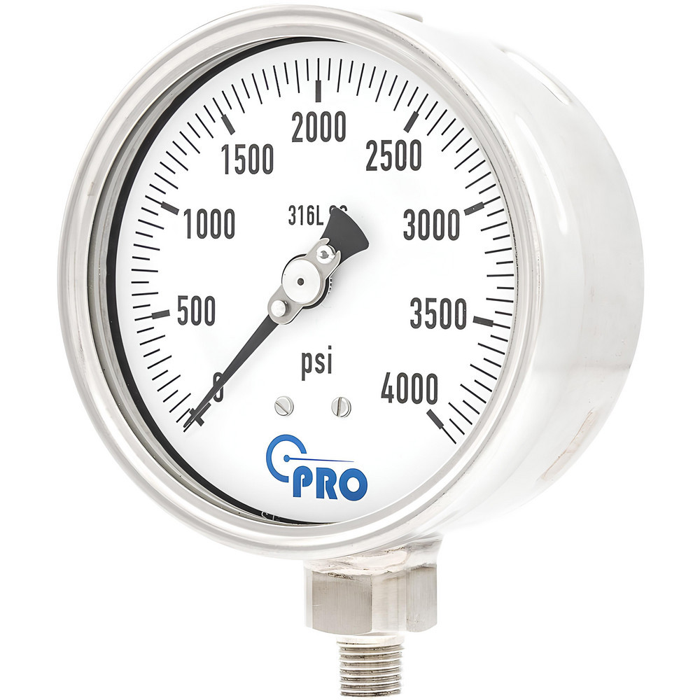 Pressure Gauges; Gauge Type: Pressure Single Scale ; Scale Type: Single ; Accuracy (%): 1.00% ; Dial Type: Analog ; Thread Type: NPT ; Bourdon Tube Material: Stainless Steel
