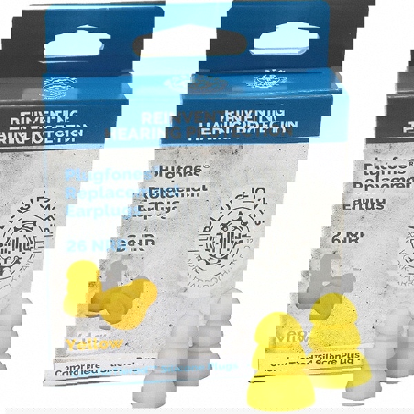 5 1-Pack Pairs Reusable 26 dB Yellow Earplugs with Audio