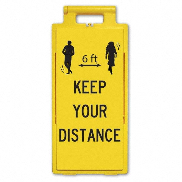 Cone & A Frame Floor Signs; Sign Type: Accident Prevention ; Overall Height: 25in ; Viewing Points: Four-View ; Number of Printed Sides: 2