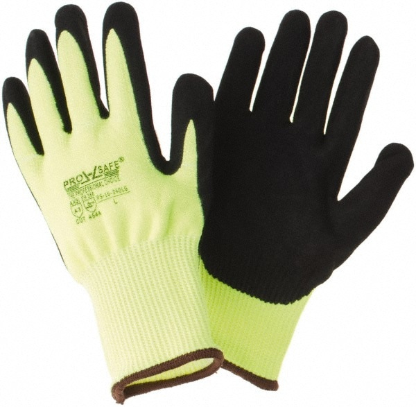 Cut-Resistant Gloves: PRO-SAFE G-Tek PolyKor, Size Large, ANSI Cut A3, Nitrile, Dyneema