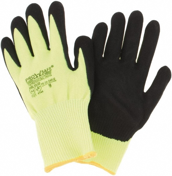 Cut-Resistant Gloves: PRO-SAFE G-Tek PolyKor, Size Medium, ANSI Cut A3, Nitrile, Dyneema