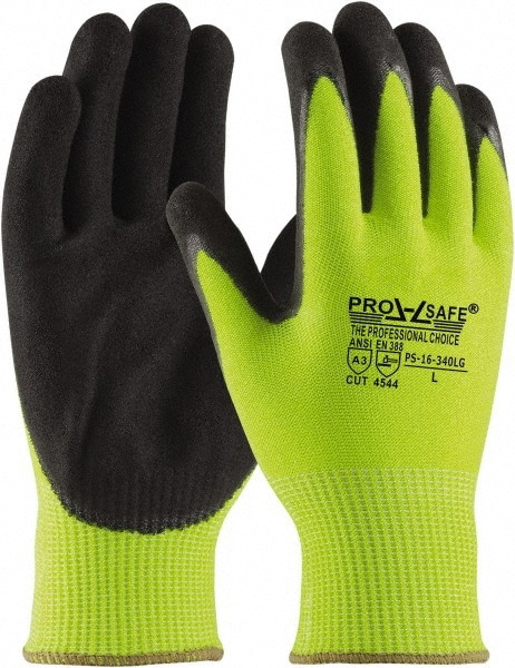 Cut-Resistant Gloves: PRO-SAFE G-Tek PolyKor, Size Small, ANSI Cut A3, Nitrile, Dyneema