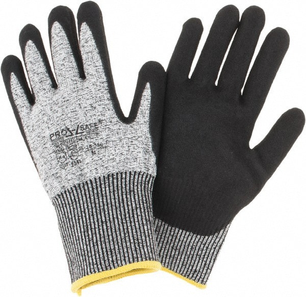 Cut-Resistant Gloves: PRO-SAFE G-Tek PolyKor, Size Medium, ANSI Cut A4, Nitrile, Dyneema