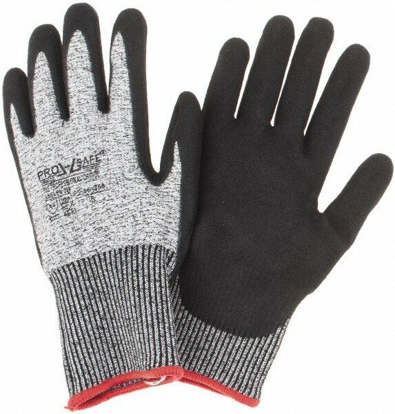 Cut-Resistant Gloves: PRO-SAFE G-Tek PolyKor, Size Small, ANSI Cut A4, Nitrile, Dyneema